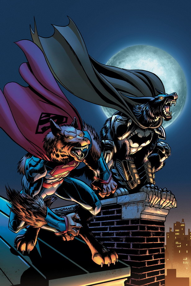 Versiones licántropas de BATMAN/SUPERMAN nº15 por Jon Bogdanove y Alex Sinclair
